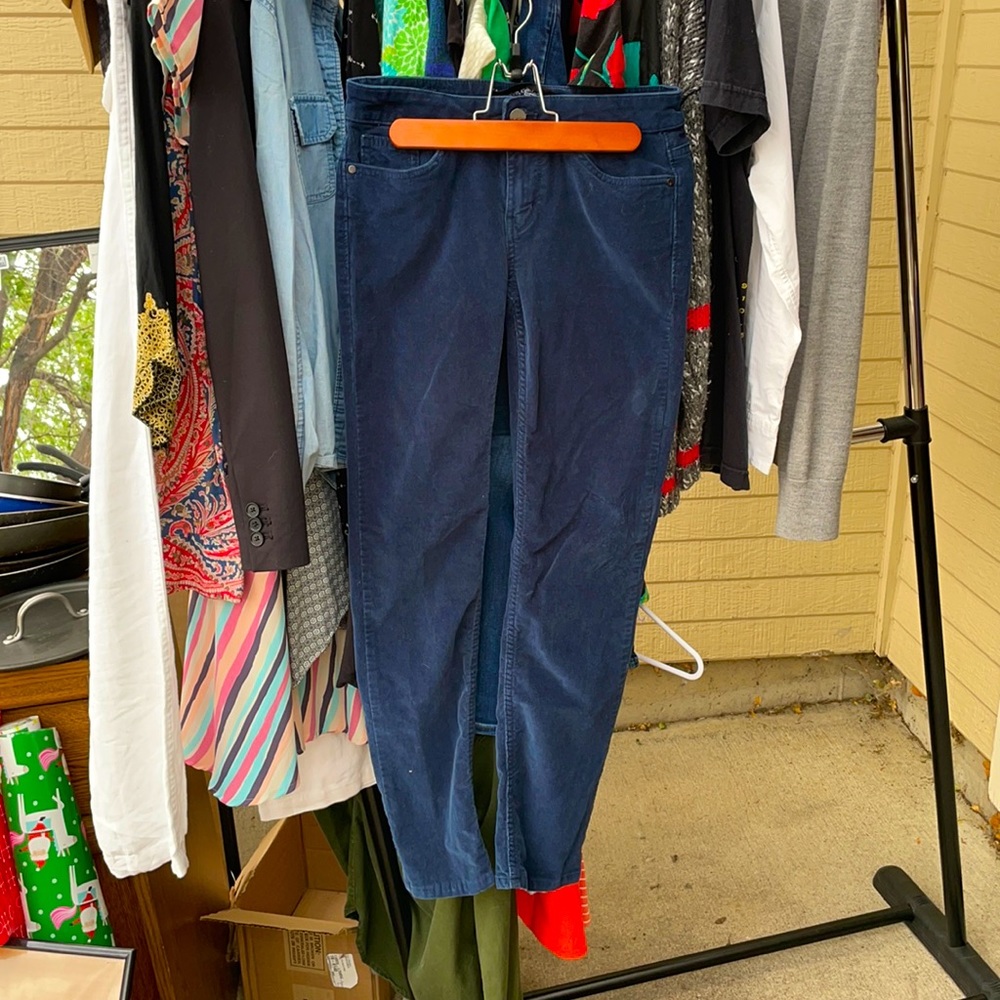 Calvin Klein Blue Corduroy Skinny Pants